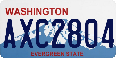 WA license plate AXC2804