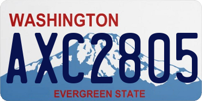 WA license plate AXC2805