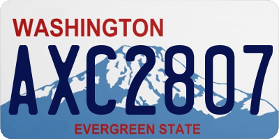 WA license plate AXC2807