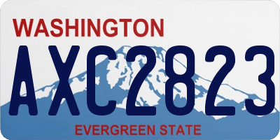 WA license plate AXC2823