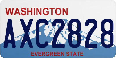 WA license plate AXC2828