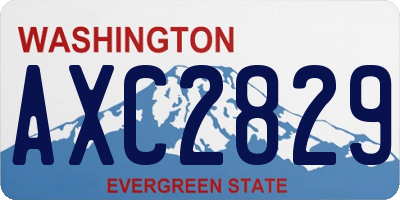 WA license plate AXC2829