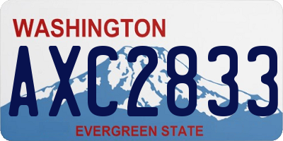 WA license plate AXC2833