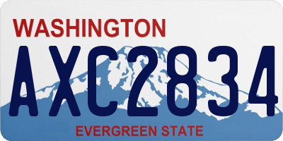 WA license plate AXC2834