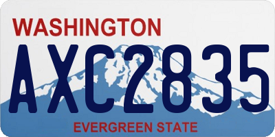 WA license plate AXC2835