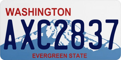 WA license plate AXC2837