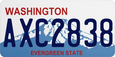 WA license plate AXC2838