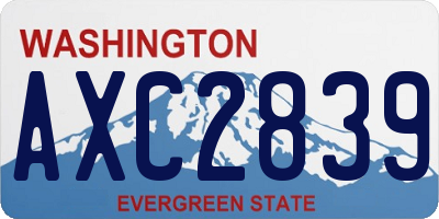 WA license plate AXC2839