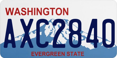 WA license plate AXC2840
