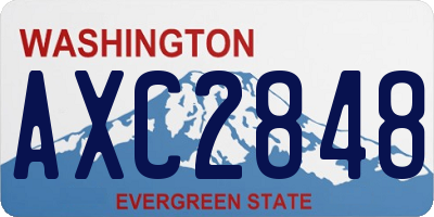 WA license plate AXC2848
