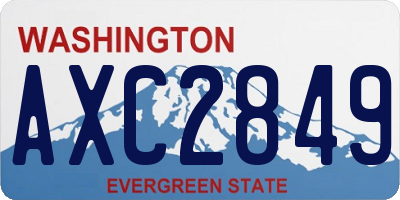 WA license plate AXC2849