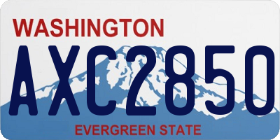 WA license plate AXC2850