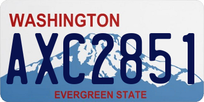 WA license plate AXC2851