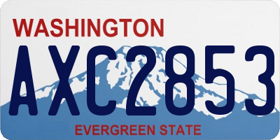 WA license plate AXC2853