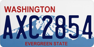 WA license plate AXC2854