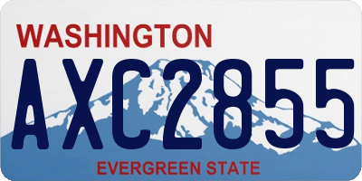 WA license plate AXC2855