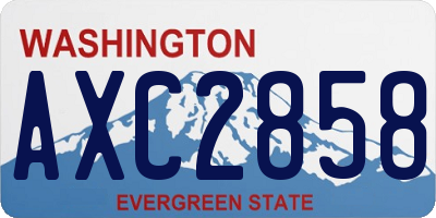 WA license plate AXC2858