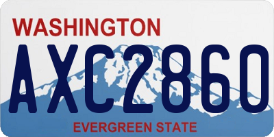 WA license plate AXC2860