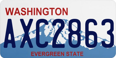 WA license plate AXC2863