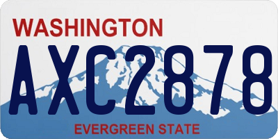 WA license plate AXC2878