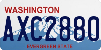 WA license plate AXC2880