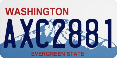 WA license plate AXC2881