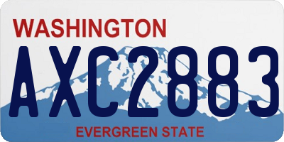 WA license plate AXC2883