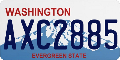 WA license plate AXC2885