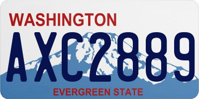 WA license plate AXC2889