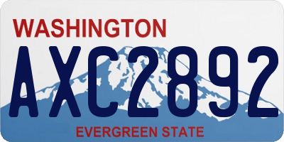 WA license plate AXC2892