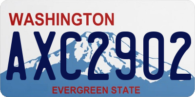 WA license plate AXC2902