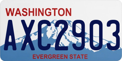 WA license plate AXC2903