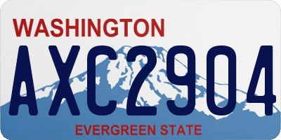 WA license plate AXC2904