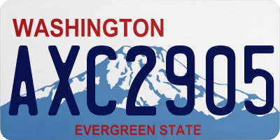 WA license plate AXC2905