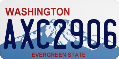 WA license plate AXC2906