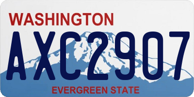WA license plate AXC2907
