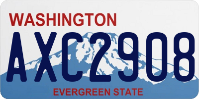 WA license plate AXC2908