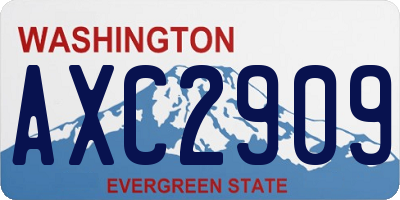 WA license plate AXC2909
