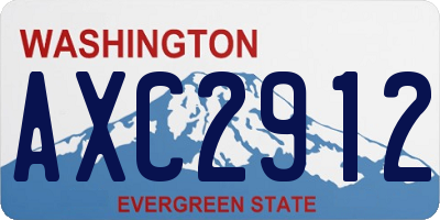 WA license plate AXC2912