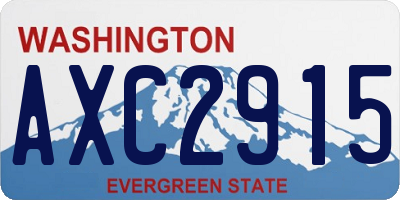 WA license plate AXC2915
