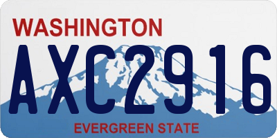 WA license plate AXC2916