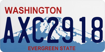 WA license plate AXC2918