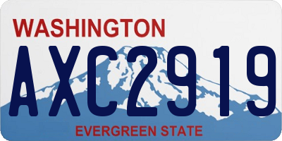 WA license plate AXC2919