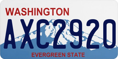 WA license plate AXC2920