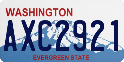 WA license plate AXC2921