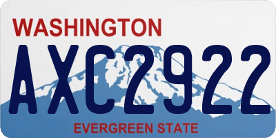 WA license plate AXC2922