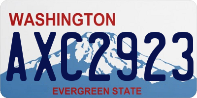 WA license plate AXC2923