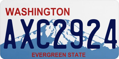 WA license plate AXC2924