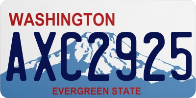 WA license plate AXC2925