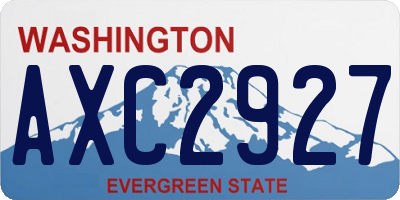 WA license plate AXC2927